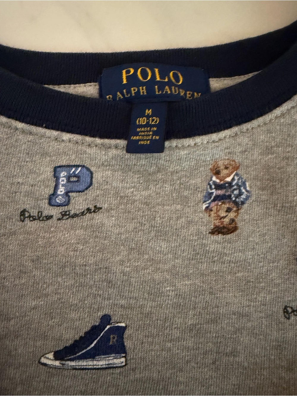 Polo Ralph Lauren Boys All Over Print Polo Bear Crewneck Jersey Sweatshirt